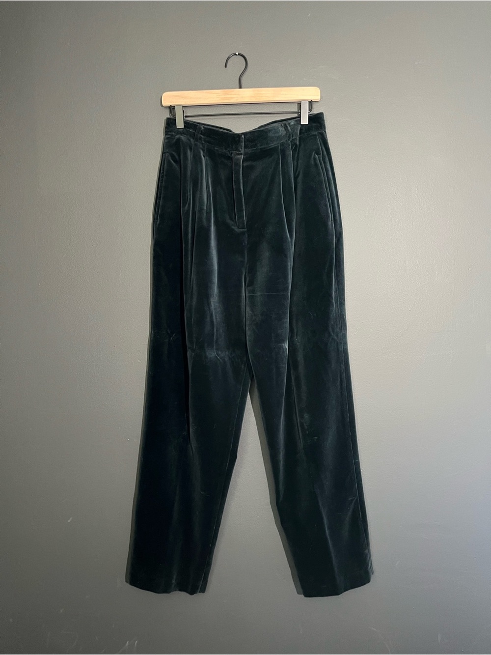 Vintage European Connection Black Ultra High Rise Cotton Trousers Pants